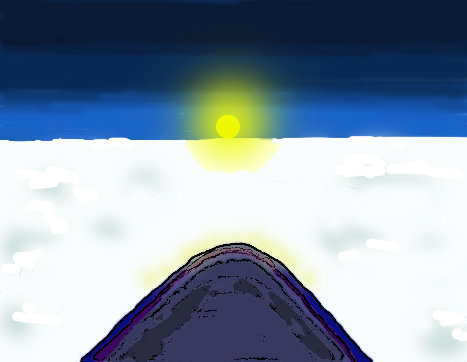 フォーカス２１で見た雲海と輝く太陽